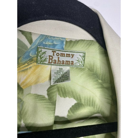 Tommy Bahama Blazer Size 10 Silk Women's Long Sleeve Cream Pockets Business Work - Picture 6 of 6